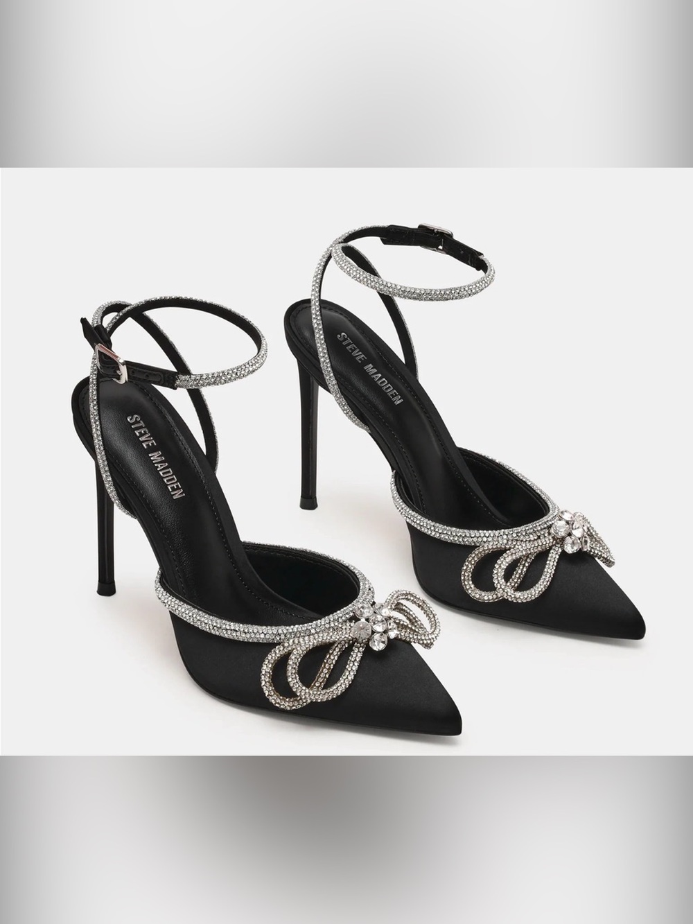 Steve Madden Black Satin Heels